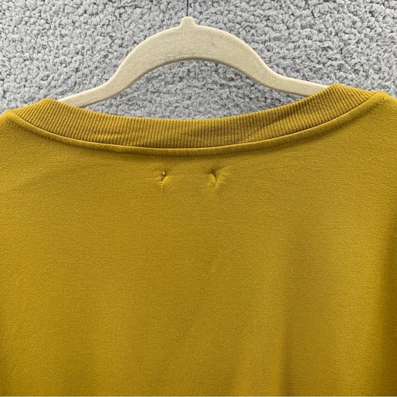 Amuse Society Mustard Yellow Cropped Top Sweater Size M Puff Long Sleeve V-Neck - Picture 8 of 9